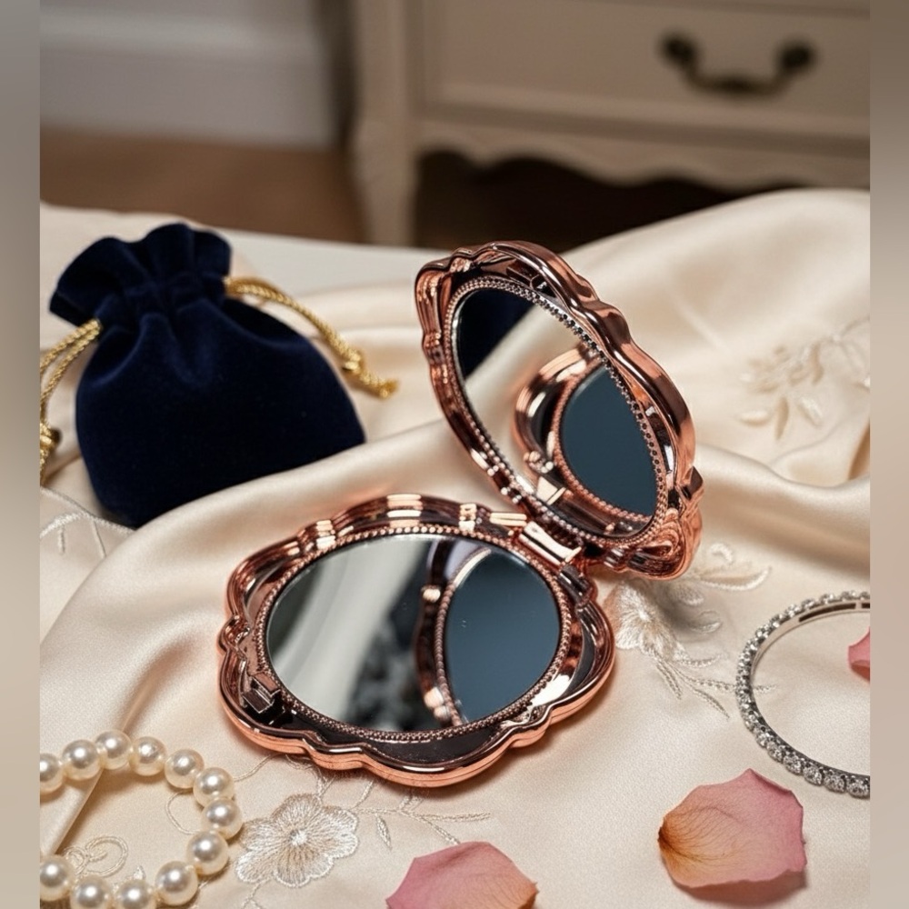 Dainty RoseGold Compact Mirror, (brand new)